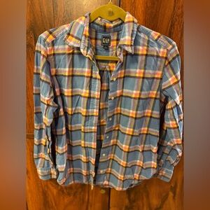 GAP Men's Unisex Multicolor Plaid 100% Cotton Button Down Shirt - Small